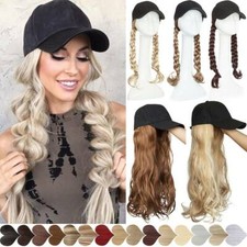 DIY Braid Baseball Hat Cap with Hair Extensions as Human Long Ponytail Hairpiece
