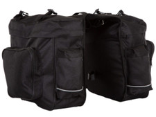 ETC Pannier Bag Double 28L,Black, 6 Point Fixings, 4 pockets, Carrying Handle.