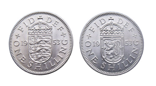 1953 eliz one shilling - uk, ii