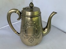 ANTIQUE ELKINGTON 8 1/2" INCH  ENGLISH  SILVERPLATED  HINGED TEAPOT , 1857 NICE