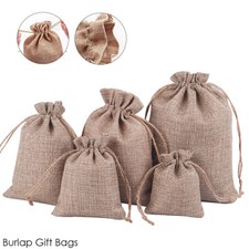 VDL Burlap Gift Bags Wedding Favours Bags Jute Hessian Gift Pouch 8 Sizes