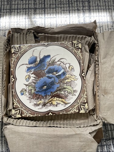 Vintage blue poppies stovax - blue,