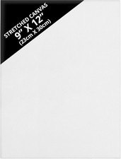 Blank Artist Canvas Set - 7 Large Plain Painting Boards Stretched/Framed 23x30cm