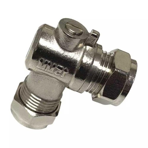 Chrome brass angled isolation - brass,