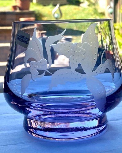 Caithness glass vase etched - caithness, vase: