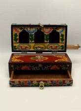 Handcrafted Wooden Buddhist Ritual Tibetan Altar Portable Shrine Box