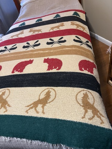 Throw blanket rustic bear - blanket,