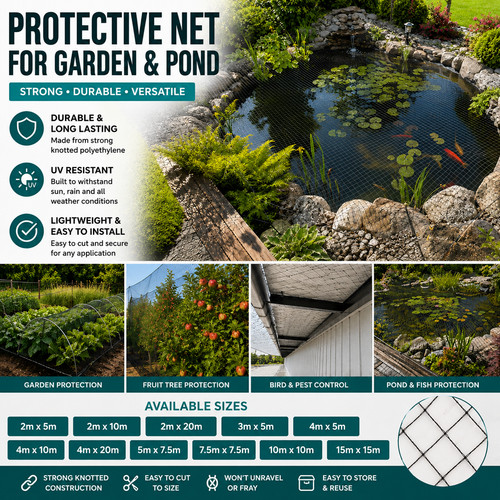 Bird netting for pond - pond, cover
