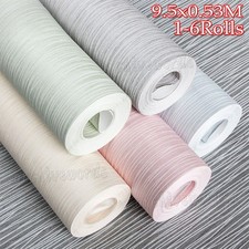 Mix Plain Textured Wallpaper 3D Effect Beige Stripes Living Room Wall Paper 1-6X
