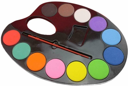 Paints palette with - on,