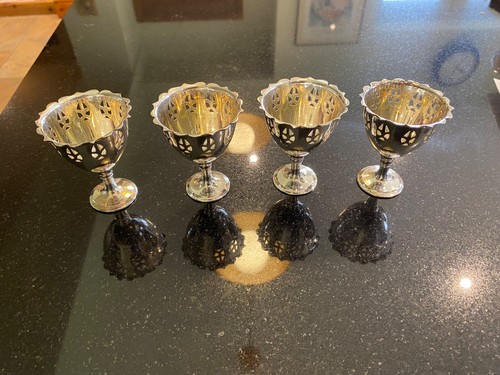Silver plate egg - egg, cups