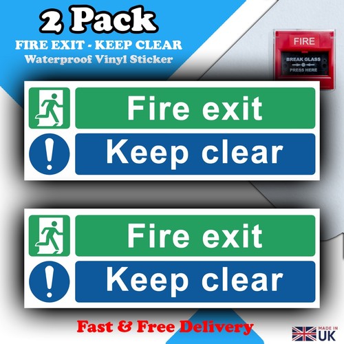 Fire exit keep - exit, sticker