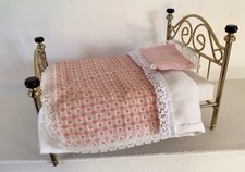 Pretty Brass Bed for Dolls