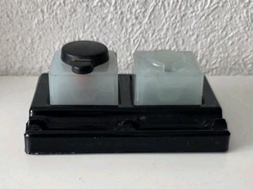 Art deco style glass - glass, inkwell