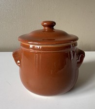 Vintage Hotspot Oven Ware Pot Brown Glazed Earthenware Lidded Casserole Dish