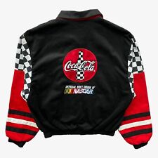 Vintage 90s Men's Coca Cola Black NASCAR Jacket, Racing Race F1 Formula One Y2K