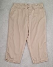 Ladies Sand Beige Elasticated Waist Crop Trousers By Bodyflirt Size 22 NEW