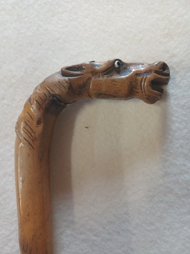 Hand carved wooden walking - carved,