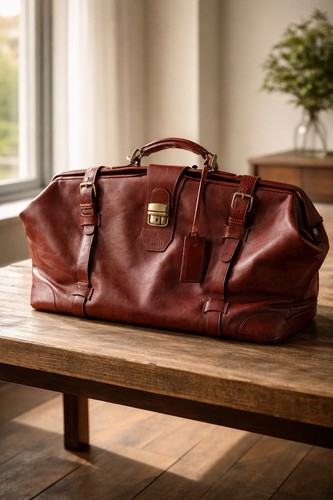 Vintage genuine leather brown - genuine,