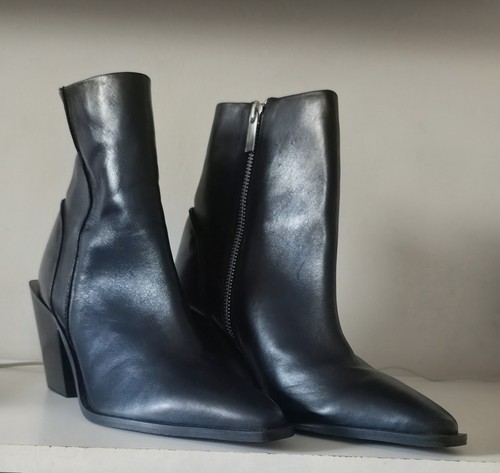Topshop black leather side - black, zip