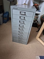 Bisley 10 drawer filing cabinet A4 Size silver metallic, Very Good Condition