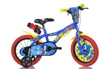 Dino Sonic Kids Bike 14" Wheel Cycling Bicycle Single Speed - Blue Yellow