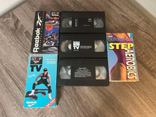 (3) VINTAGE VH WORKOUT TAPE LOT REEBOK THE VIDEO & TV ADIDAS-IZE STEP AEROBICS