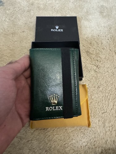 Rolex green leather men - rolex,