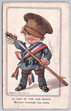 c1915 Comic Postcard Boy Soldier "A Chip of the Old Block" Fred Spurgin 968