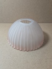 Ribbed Frosted Glass Lampshade with a scalloped edge. 