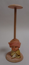 Doll Head Hat Stand Pink Wood