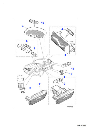 Jaguar glovebox lamp - glovebox,