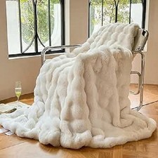 Cozy Fluffy Fur Blanket Faux