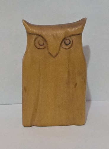 Hand carved wooden owl - hand-carved,