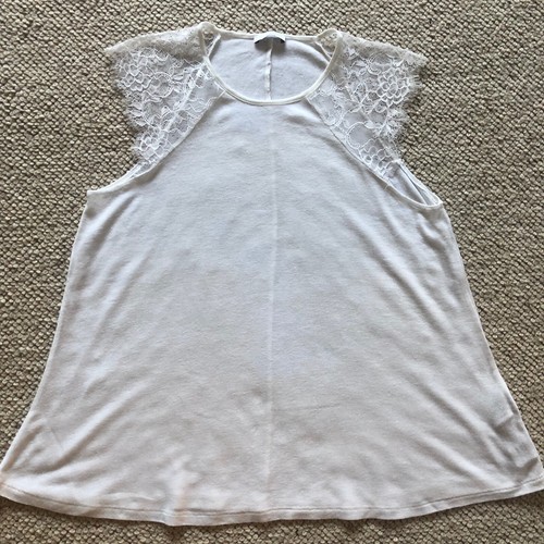 Zara cream lace sleeveless - zara, top