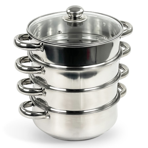 4tier steamer 24cm steel - s/s,