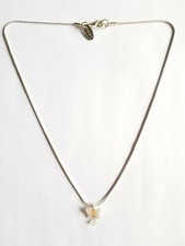 NEXT PINK SPARKLY BUTTERFLY PENDANT SILVER NECKLACE, 40cm LENGTH, GOOD CONDITION