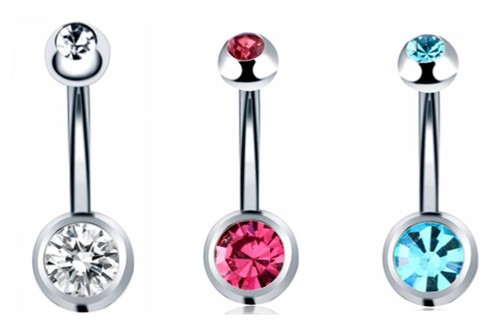 3pcs set belly button ring - button,