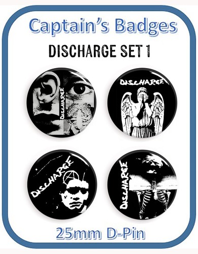 Discharge punk badges - badges, d-pin