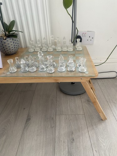 Clear glass chess set - chess, with