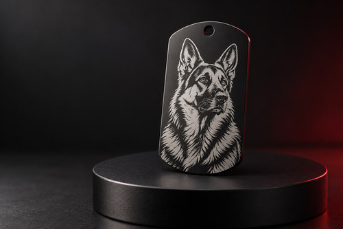 Black stainless steel engraved - black,