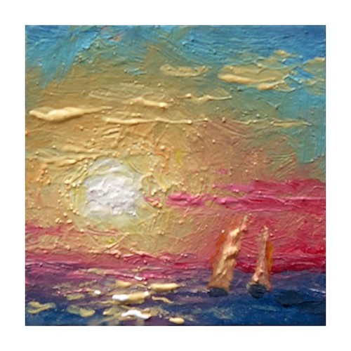 Original oil painting sailboat - original,