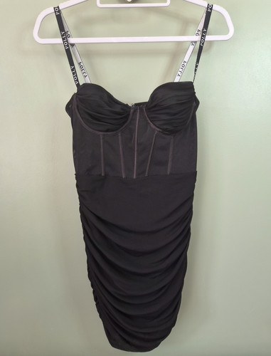Polly black ruched - ruched, mesh