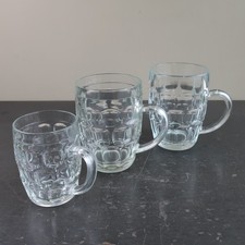 Vintage Dimpled Pint and Half Pint Glasses x3