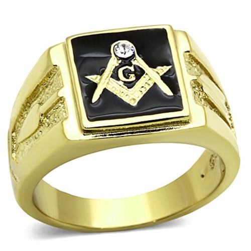 Mens masonic ring gold 18kt - ring,