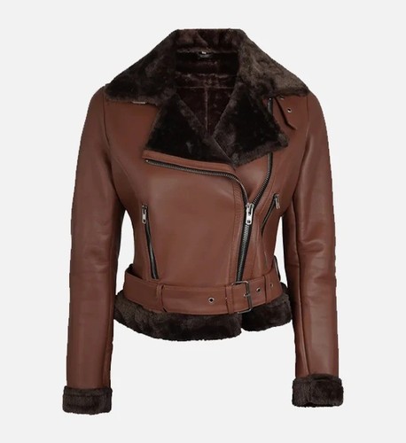 Women shearling belted - shearling,