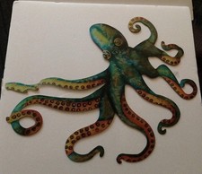 Octopus colourful metal wall - octopus,