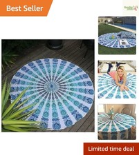 Intricate Indian Cotton Tapestry - 70'' Boho Wall Hanging and Tablecloth