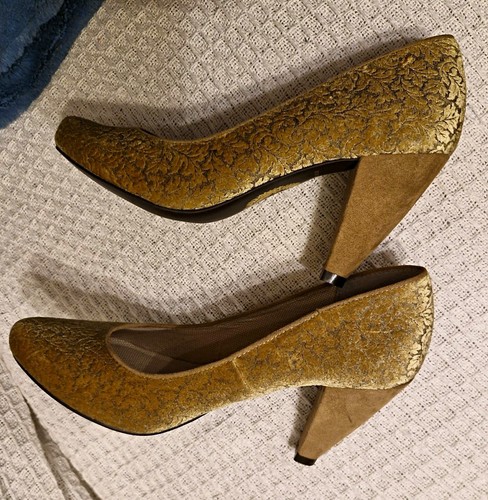 Ruby shoo gold floral brocade - ruby,