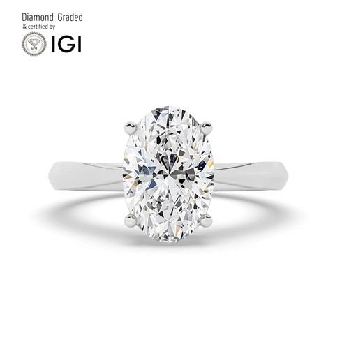 Oval diamond engagement ring - diamond,